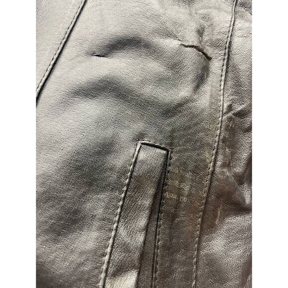 Leather World by Lucky Leather Mens Jacket Large Black Motorcycle Patriotic - Picture 2 of 8